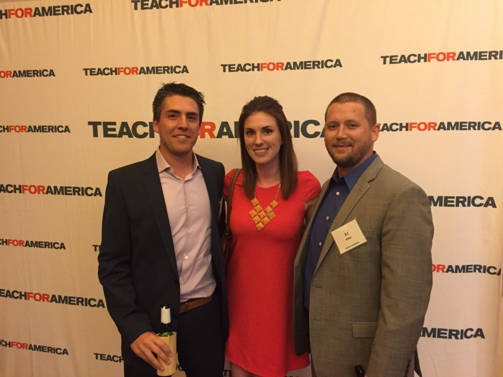 Smiling trio at Teach For America event