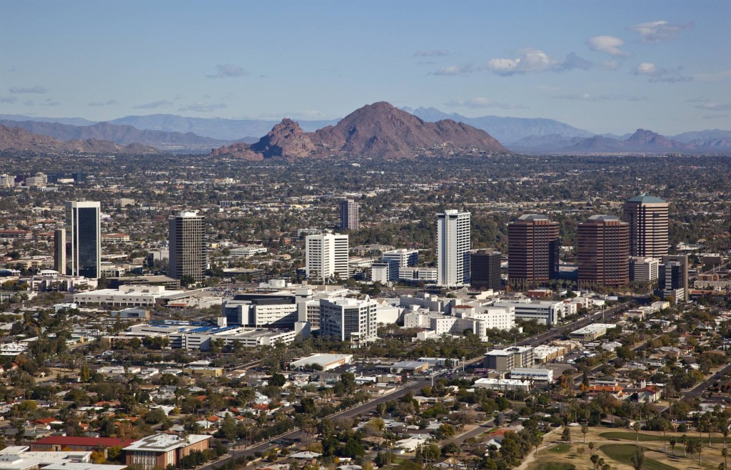 A view of the city from above.